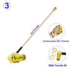 10Pcs/Lot RG-178 SMA Male/Female to U.fl IPX-1 Female Connector SMA to IPX RF Cable Pigtail Jumper  for WIFI Router GPS Antenna