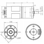12V24V PG42-775 High Torque Planetary Gear Motor with Encoder 42mm Low RPM Reducer CCW/CW Electric Engine RC Roller Gate Gearbox