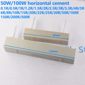 100W 50W Cement Ceramic Resistor Resistance 0.1 0.5 1R 2R 3R 4 5R 6 8 10R 12 15R 25 30 47 50 100R 150 200R 250 300 500R 1K Ohm