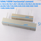 100W 50W Cement Ceramic Resistor Resistance 0.1 0.5 1R 2R 3R 4 5R 6 8 10R 12 15R 25 30 47 50 100R 150 200R 250 300 500R 1K Ohm