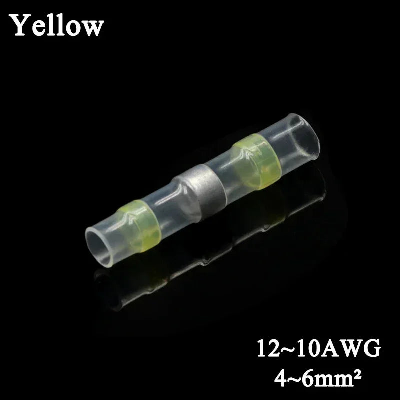 10 ~ 500pcs Solder Seal  Wire Connectors Kit Heat Shrink Butt Crimp Terminals Waterproof Electrical Cable Splice Connector