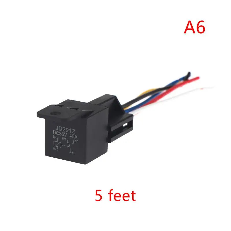 New 12V 24V 36V 48V 60V 72V 4Pin 5Pin 40A Automotive Relay With Interlocking Socket Heavy Duty For Truck Car Van Moto Boat Relay
