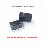 New Authentic HUANO mouse micro switch button white yellow blue pink green dot blue shell white dot General 3-pin switch