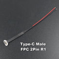1PC Type-C Micro USB Connector FPC 2Pin 3Pin R1 EK Decryption Welding Wire Flat Cable Male  Fast Charge Wire Extention For Phone
