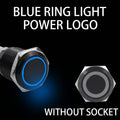 12/16/19/22mm Black shell Push Button Switch Metal Waterproof Latching Momentary LED Light Car Engine Power Switch Blue Red HUSA