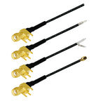 1PC SMA Female Jack Right Angle PCB Connector 1.13mm Cable Other End UFL/ No Connector/Exposed/Fork Soldering 15cm Customized