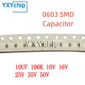 50PCS 0603 10UF 106K 10V 16V 25V 35V 50V 10% X7R X5R 1608 SMD Chip Multilayer Ceramic Capacitor