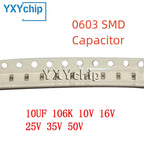 50PCS 0603 10UF 106K 10V 16V 25V 35V 50V 10% X7R X5R 1608 SMD Chip Multilayer Ceramic Capacitor