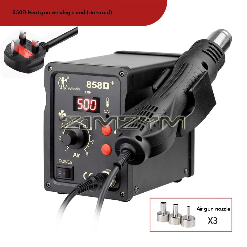 Professional 858D Hot Air Gun Rework Station for SMD SMT BGA Electronic Repair 110V 220V