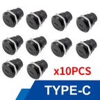 10Pcs Metal D‑Type Panel Mount Socket RJ45 CAT6 HDMI USB3.0 Straight Through Network Connector Module Round Panel Mount Adapter