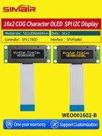 COG Small Size 1602 LCD Module WS0012 16*2 1602 Panel 6800 8080 SPI 16x2 Character OLED Screen Display