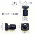 10 Sets Momentary Tactile Button 4PIN SMT/DIP 12X12mm H=9.8/9/16.8mm With Cap Tact Switch Push Button Switch Micro Key Button