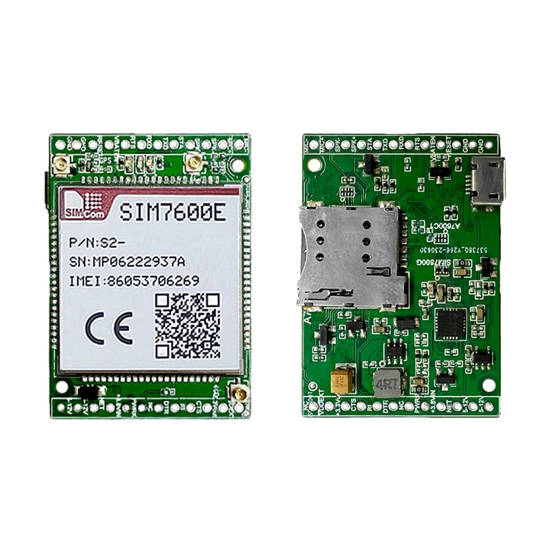SIM7600E Double-row Needle Core Board 4G LTE CAT1+GNSS Module Development Kit with Antenna for Europe/Middle East/Africa