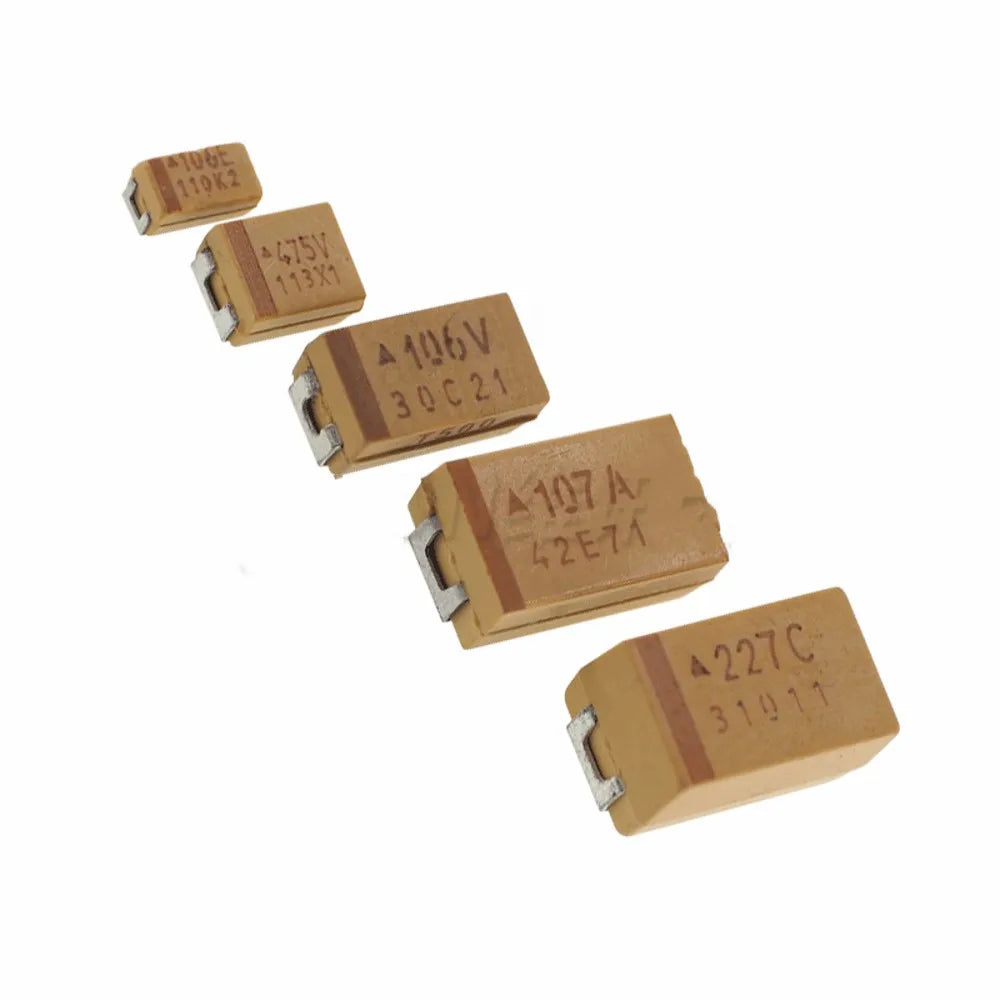 50pcs A B C D Case SMD Tantalum Capacitor 6V 10V 16V 25V 35V 50V 0.1UF 1UF 2.2UF 4.7UF 10UF 22UF 33UF 47UF 100UF 220UF 330UF 470