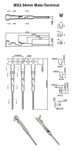 10Set(20PCS) MX2.54 Dupont Connector Housing With Lock Buckle 2.54mm Pitch Single Row 2P/3P/4P/5P/6P/7P/8P/10P/12P Docking Shell