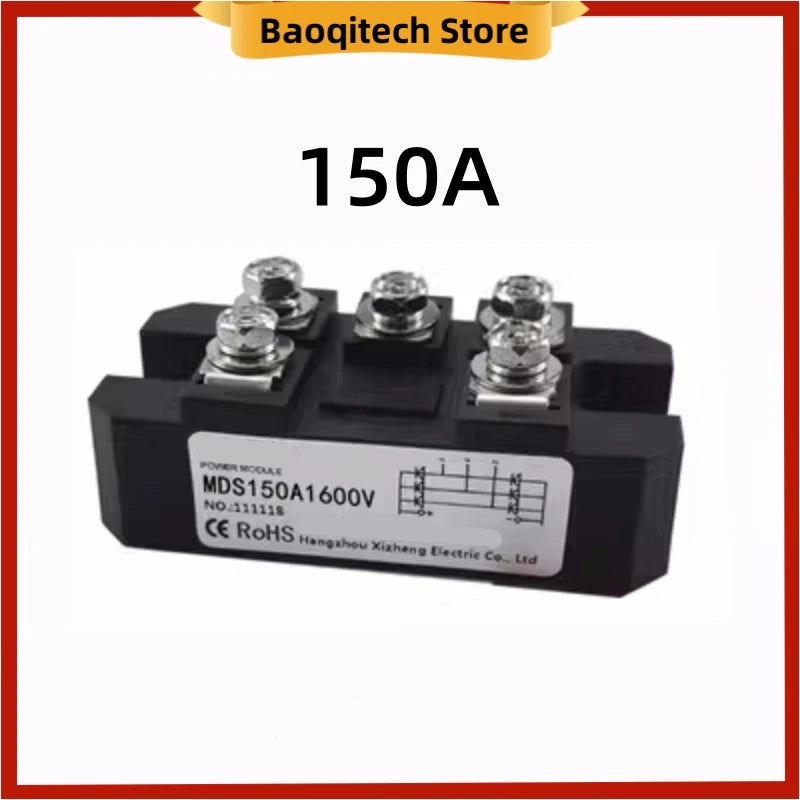 MDS 150Amp 1600V Three phase rectifier bridge MDS150A1600V  12V 24V 36V 48V 220V 480V 600V AC-DC high-power module