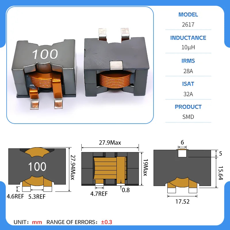 Flat Copper Wire PQ2615 PQ2616 PQ2617 PQ2618 PQ2620 Ferrite DC Filtering
