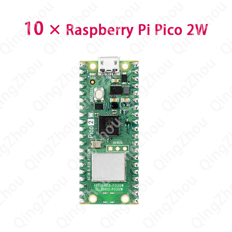 Raspberry Pi Pico 2‑W controller, featuring a dual‑core dual‑architecture processor with Wi‑Fi and Bluetooth support. Bulk purch