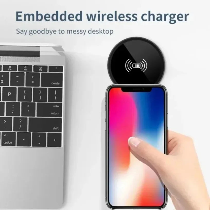 Embedded 15W Wireless Charger Fast Inductive Charging Base Desktop For iPhone 16 15 14 13 12 Samsung S24 S23 Huawei Xiaomi Phone
