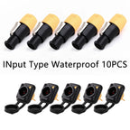 10pcs/5Sets New 3Pins Waterproof Locking Male Cable Plug+Female Chassis NAC3MPX or NAC3MX-W+NAC3FPX+Powercon Connector NAC3FX-W