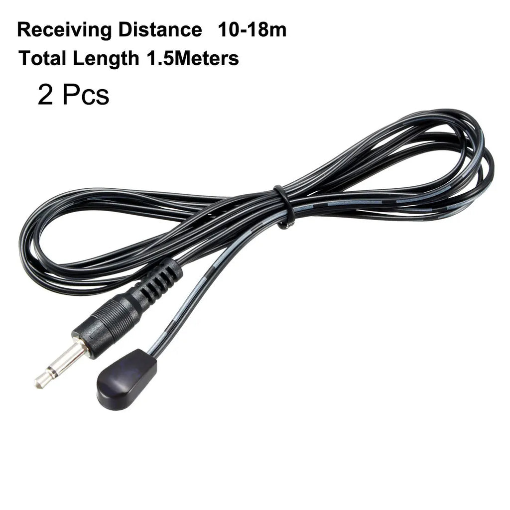 Uxcell 2pcs IR Infrared Emitter Extension Cable 4.9ft Long 45 Degree Emission Angle 3.5mm Jack Single Red Head