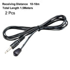Uxcell 2pcs IR Infrared Emitter Extension Cable 4.9ft Long 45 Degree Emission Angle 3.5mm Jack Single Red Head