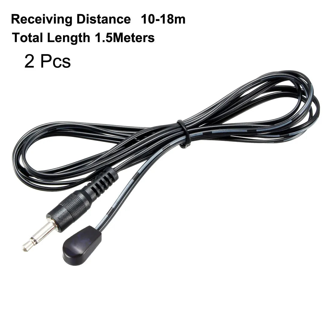 Uxcell 2pcs IR Infrared Emitter Extension Cable 4.9ft Long 45 Degree Emission Angle 3.5mm Jack Single Red Head