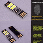 Mini Pocket Keychain Reading Night Lamp Dimmable SMD5730 USB Book Light Touch Control 6 leds Light For Laptop PC Power Bank