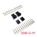 5/10Sets 2540 3+1P KF2510 3P Male Female Connector Housing 4Pin 2.54mm Pitch Black with Metal Terminal Pins