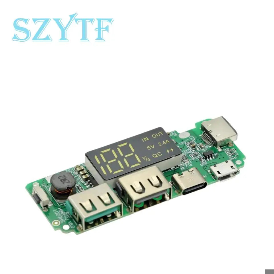 Lithium Battery Charger Board LED Dual USB 5V 2.4A Micro or Type-C USB Mobile Power Bank 18650 Charging Module