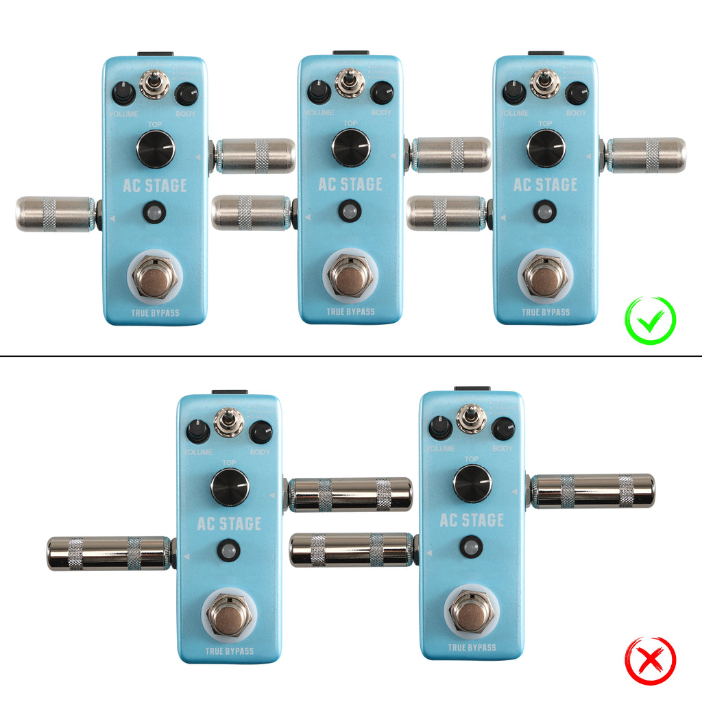 Pro C Mini Short Barrel 1/4 Inch 6.35mm Connector Jack Plug Black Nickel for Audio Guitar Effect Patch Cable TS TRS