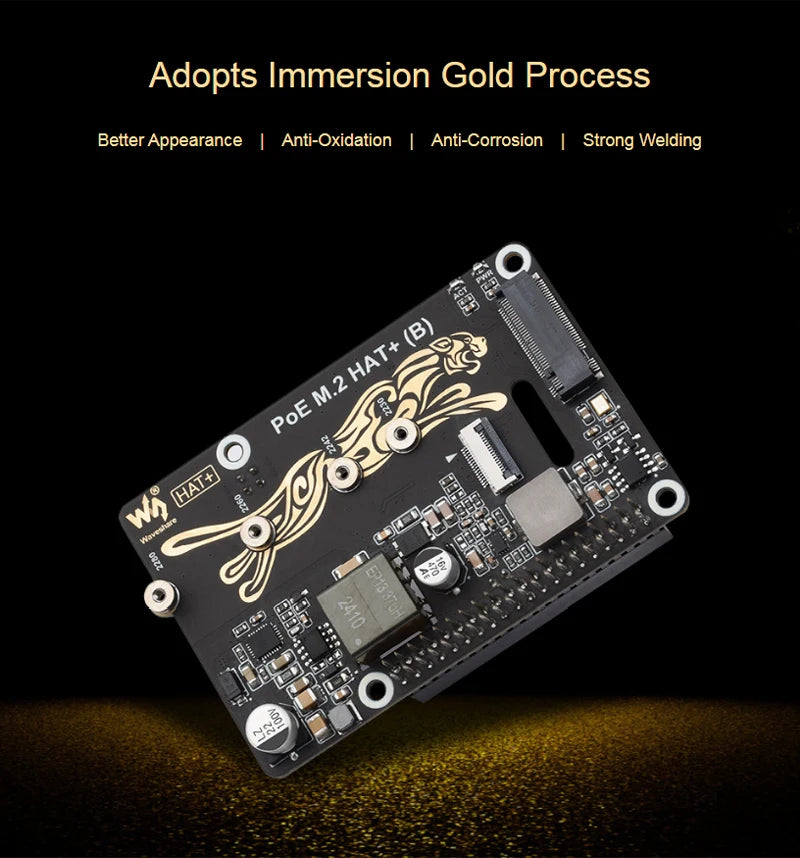 Raspberry Pi 5 PCIe To M.2 With PoE HAT (B) Supports NVMe Protocol M.2 Solid State Drive High-speed Reading Writing Pi 5 PoE HAT