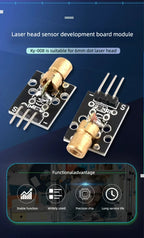 10pcs KY 008 Laser Head Sensor Module 650nm 5V Dot for Arduino UNO R3 Laser Pointer DIY Project