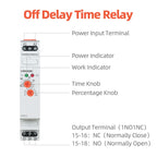VENGIM Off Delay Time Relay 220V Or AC/DC12V-240V Timer Switch By Din Rail