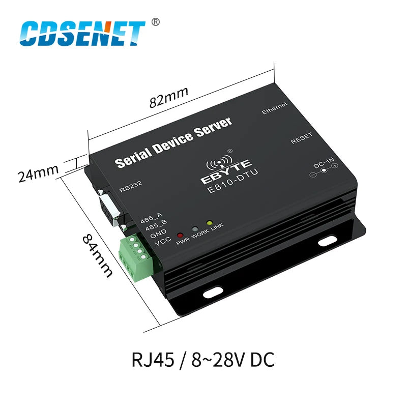 E810-DTU-V2.0 RS485 RS232 to Ethernet RJ45 Serial Port Server Wireless Transceiver Modem Full Duplex Module