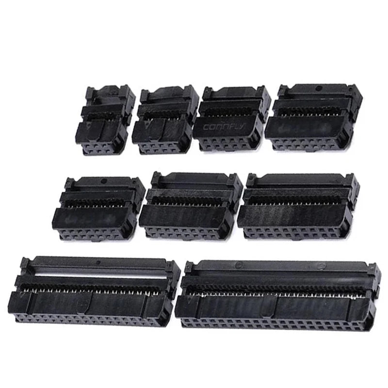10Pcs FC 2.54mm Pitch 6P/8/10/12/14/16/18/20/24/26/30/34/40 Pin IDC Socket Connector Double Row Female Header for 1.27mm Wire