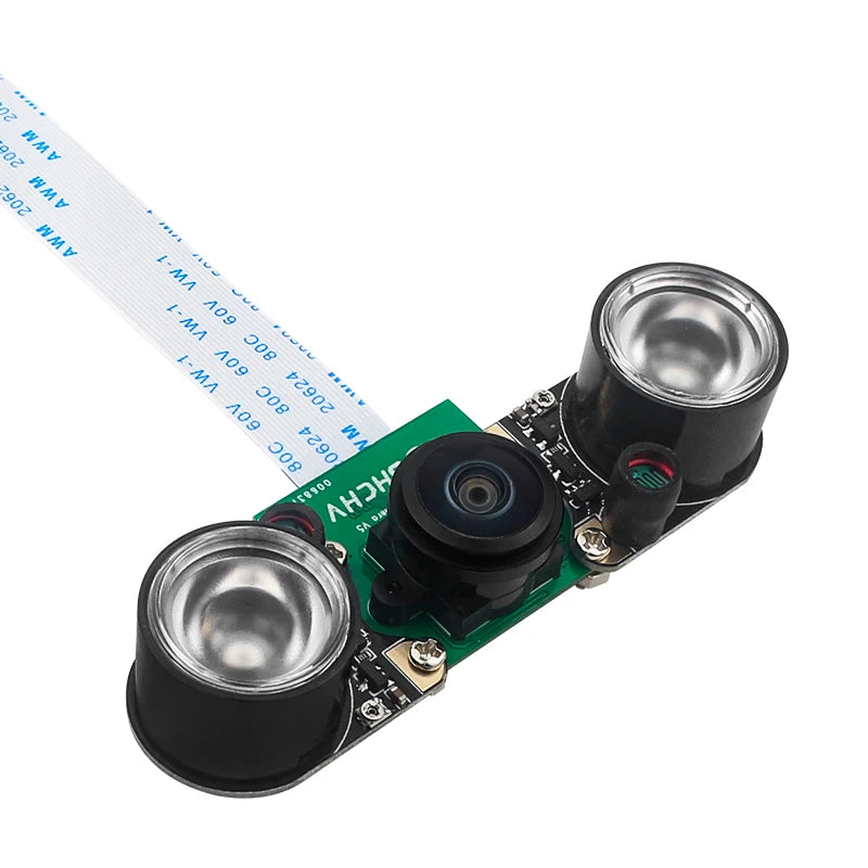 Raspberry Pi 5 8MP Camera Night Vision IMX219 77° 130° 200° FOV Fisheye MINI CSI Interface + 2 Infrared Light for RPI 5 Pi5
