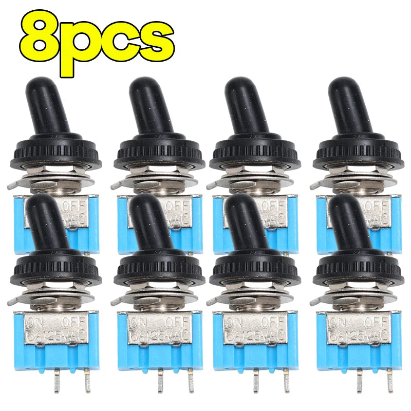 1-10PCS MT-S101 2-Pin 2-Position Miniature Toggle Switch Blue Micro Toggle Switch Tool Motorcycle Boat Supplies Accessories