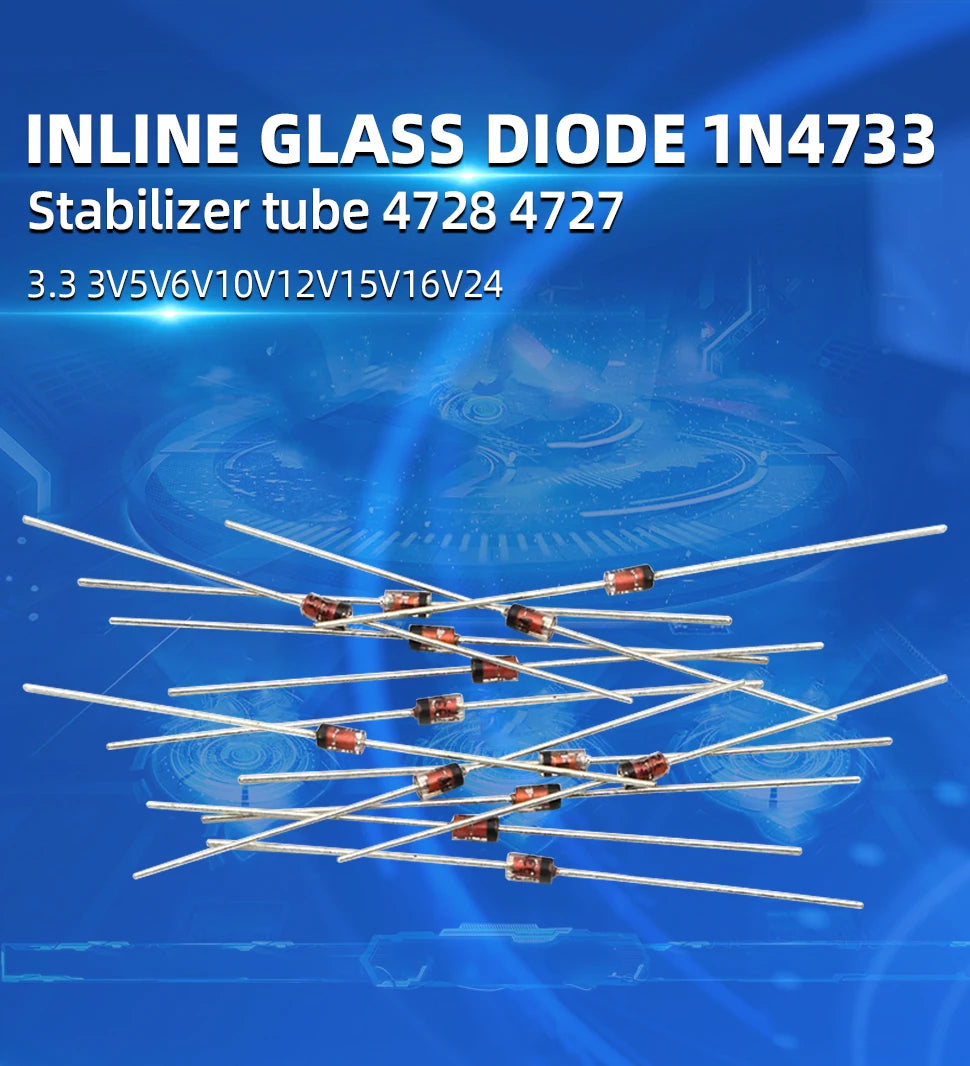 50PCS 1W Zener Diode 1N4727A 3V/ 1N4728A 3.3V/ 1N4729A/3.6V 1N4730A/3.9V 1N4731A/4.3V 1N4732A/4.7V 1N4733A/5.1V 1N4734A/5.6V