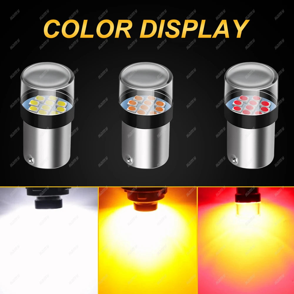 2-10 PCS 1156 BA15S 1157 BAY15D LED Bulbs 12V 3030 Chips 6500K White Super Bright Car Tail Turn Signal Parking Reverse Lights