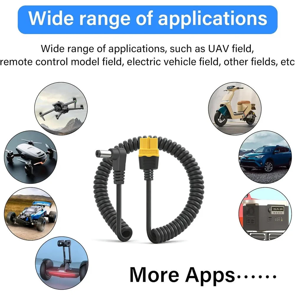 XT60 Female Male Bullet Connector To Male DC DC5525 Power Cable 5.5x2.5mm Adaptor For TS101 PINE64 Electronic Soldering Iron
