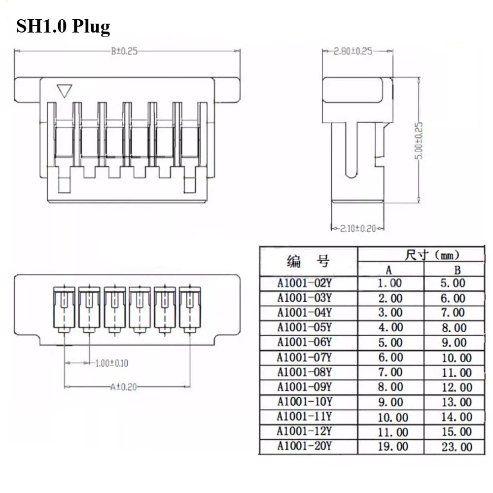 10Set SH1.0 1.25 ZH1.5 PH2.0 XH2.54  Connector Female Housing 10/20/30cm Wire Cable+Male Pin 2/3/4/5/6/7/8/9/10/12P Wafer