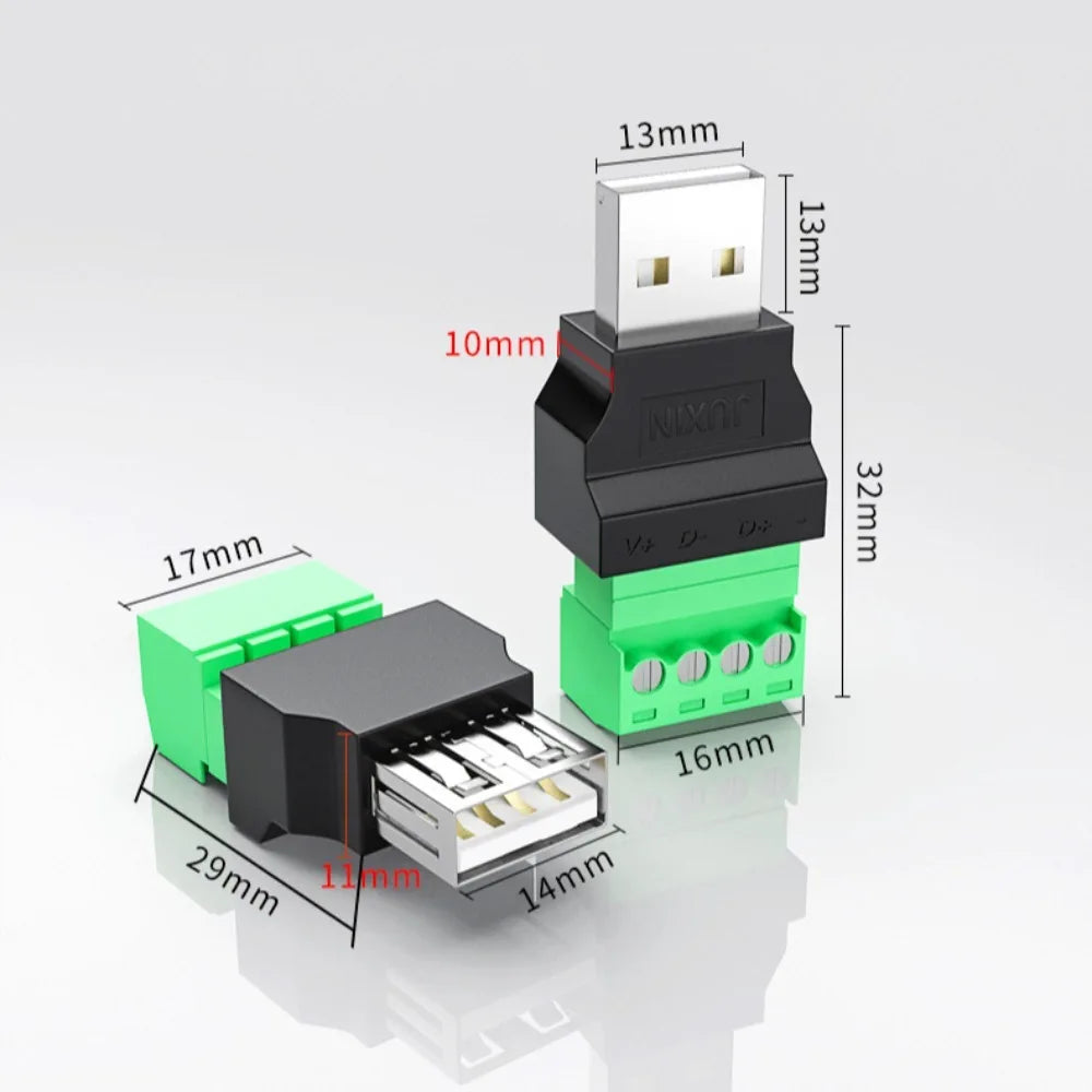 USB 2.0 USB Connector Avoid Welding Plugs Type A Adapter Connector Jack USB Turn Terminal 4 pin Type-A 4-pin Male/Female Plug