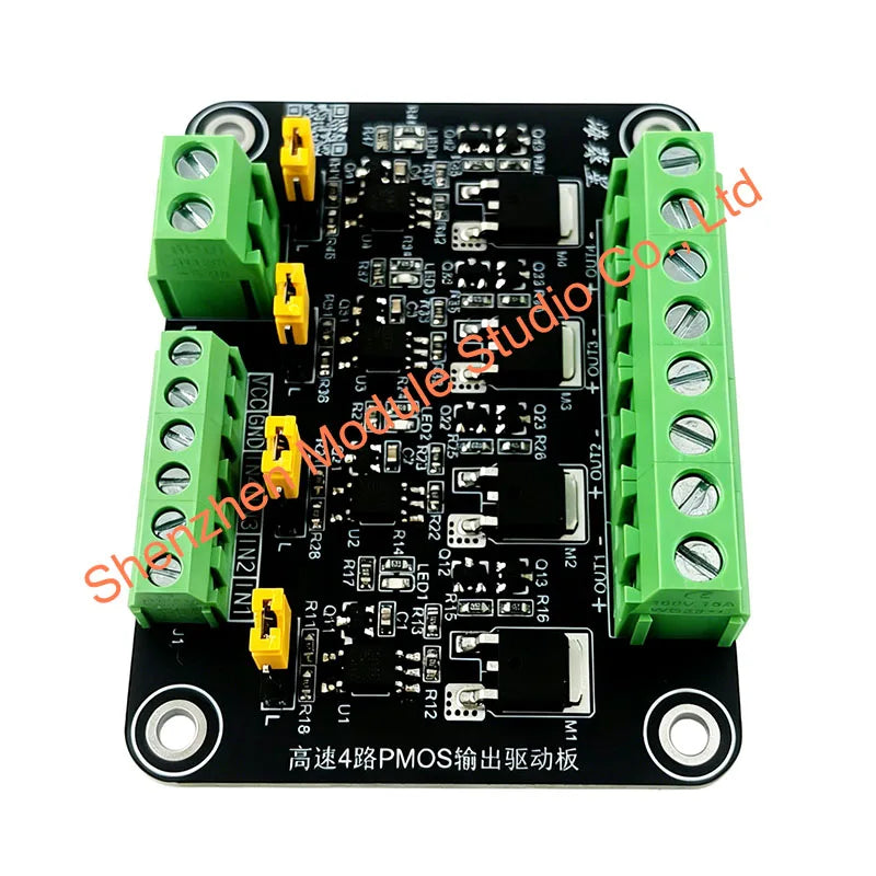 High-Speed 4-Channel P-MOSFET Module Optically Isolated Signal Amplification Control Board for Microcontrollers & PLC