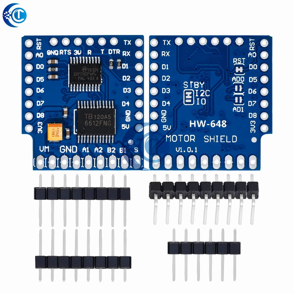 for WeMos D1 Mini Motor Driver Shield Set: TB6612FNG I2C Dual Motor Controller with Serial Potentiometer
