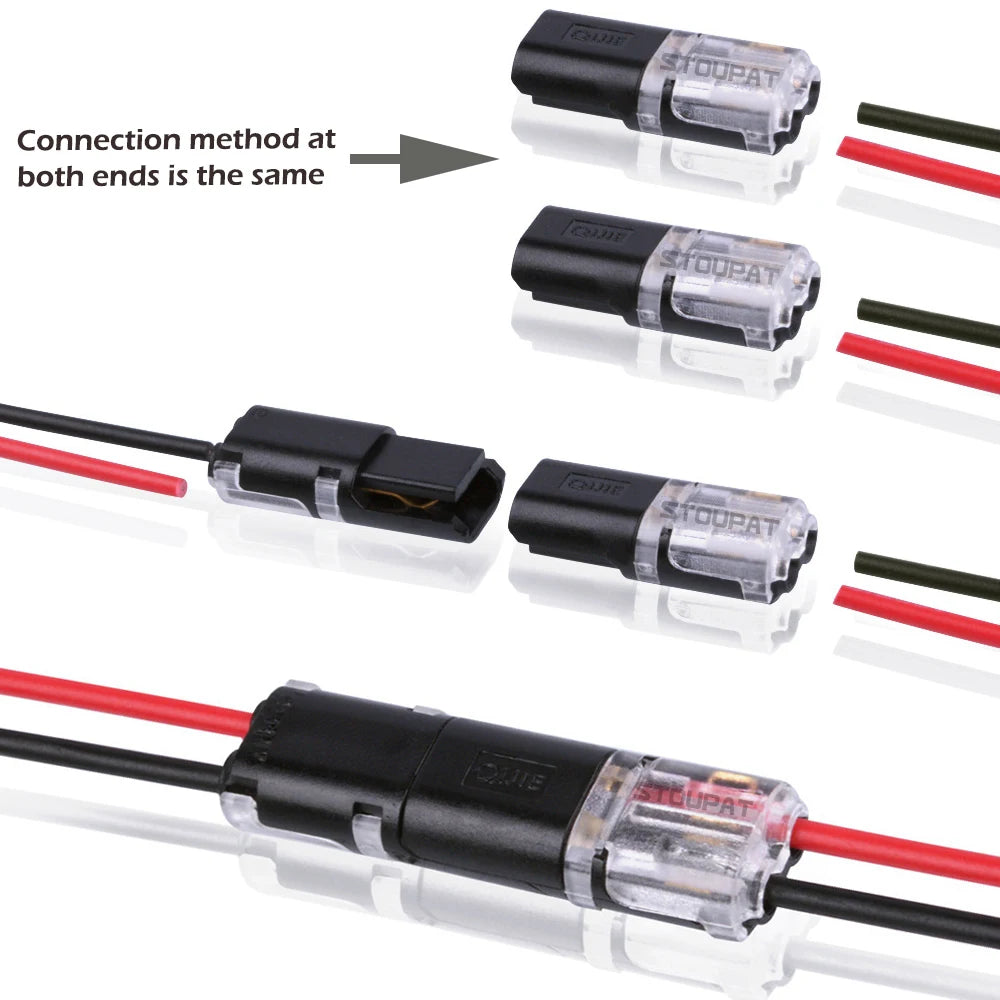 Quick Wire Connector Pluggable Locking Buckle Terminal Block Universal Compact Electrical Cable Jointer for LED Strip Car DIY