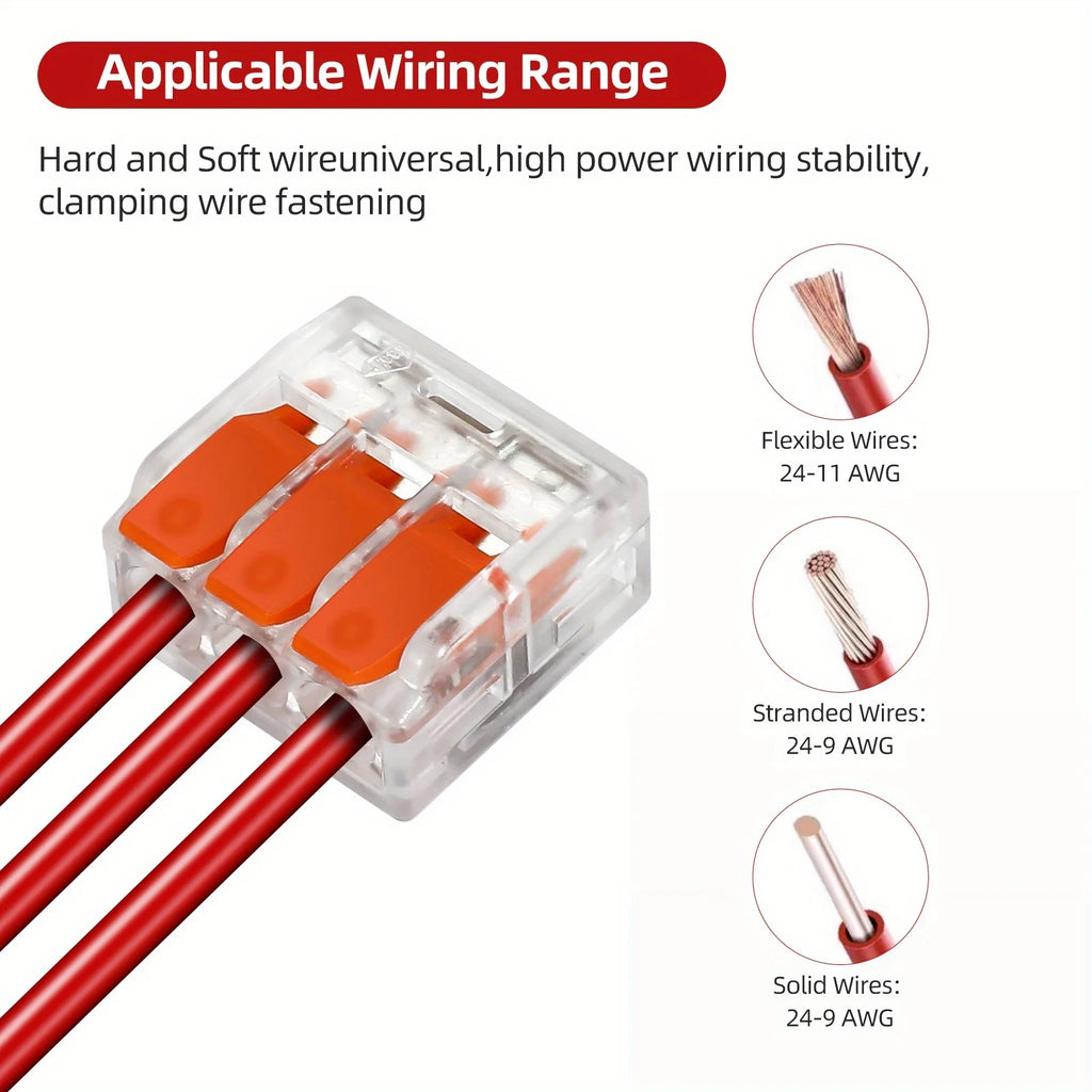20/80/90pcs Electrical Lever Wire Connectors 2 Port 3 Port 5 Port Electric Cable Clamp Mini Quick Wire Terminal Connector