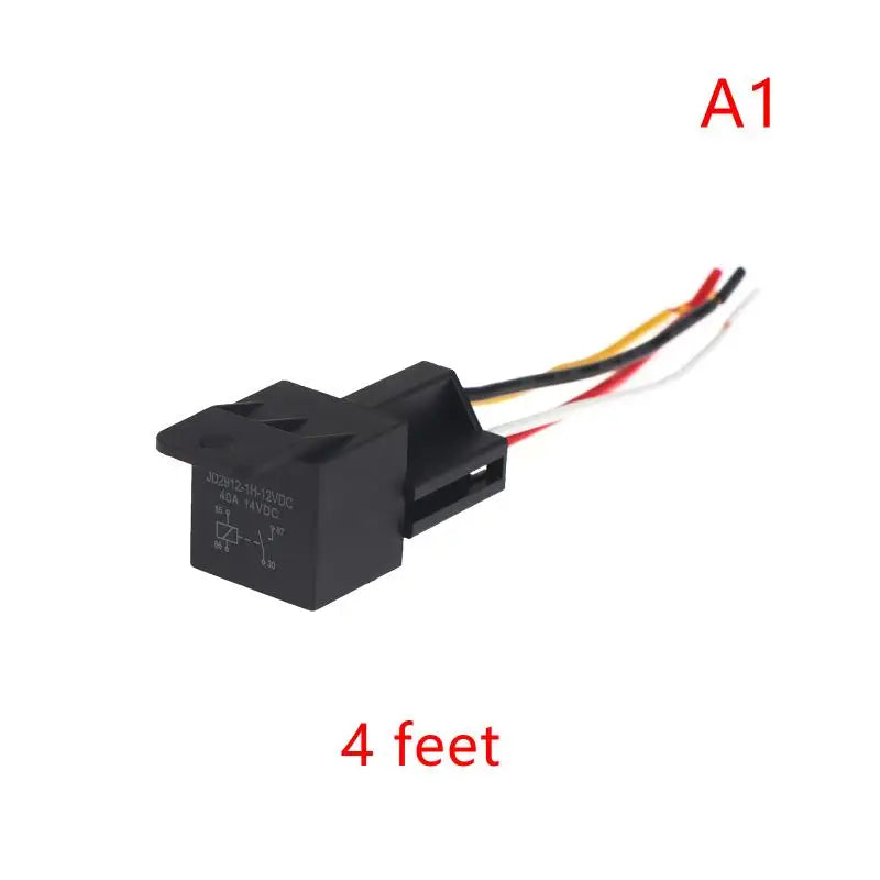 40A 12V-72V Automotive Relay 4/5Pin with Interlocking Socket Heat Resistant for Truck Van Moto Daily Use