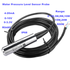 0-80M Range Liquid Level Transmitter 5M 10M to 4-20mA 0-10V 0-3.3V Output Water Pressure Level Sensor Probe for Tank Deep Well
