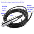0-500M Range Hydrostatic Liquid Level Transmitter 4-20mA 0-10V 0-3.3V Output Water Pressure Level Sensor Probe 0-5M 10M 15M 50M